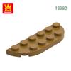 Нетоксичный 69 шт./лот 18980 Пластина с закругленным углом 2x6 Двойной блок Moc Цветные Аксессуары Совместимые с Кирпичом DIY Детская игрушка Сборка