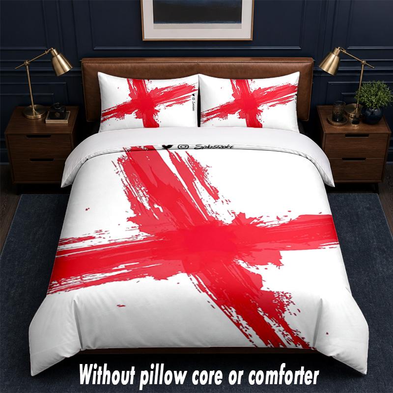 England national football team Design Bed Bedding Set 1 Duvet Cover + 2 Pillowcases Soft Breathable Household Bed Linens