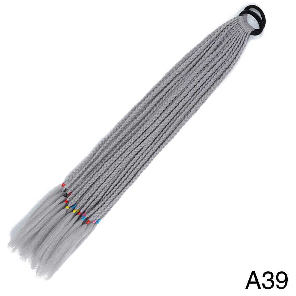 MERISIHAIR Синтетические длинные прямые градиентные цвета, грязный плетеный хвост, эластичная резинка, плетение, конский хвост, наращивание волос для девочек