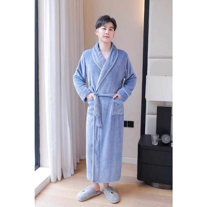 Мужские и женские зимние теплые халаты, пушистый флисовый халат, длинная пижама, домашний халат, пушистый халат для отеля и спа