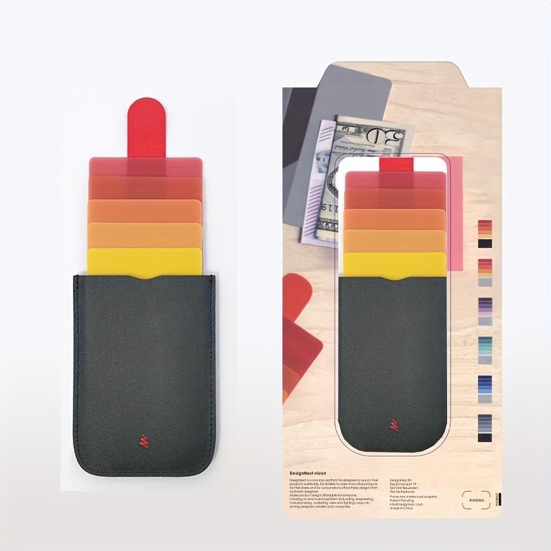 1 шт. сумка для карточек с градиентным переходом цвета, ламинированная сумка для карточек, ультратонкая, практичная, маленькая, простая для хранения, с отделением для защиты от размагничивания