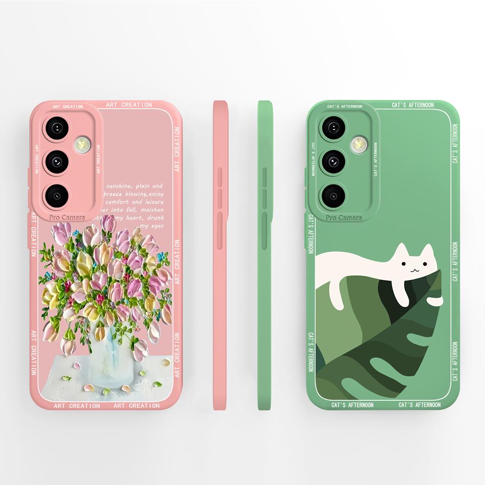 For Samsung A55 5G Case Black Butterfly Phone Cover For Galaxy A55 Funda Liquid Silicone Full Protection High Quality Bumper