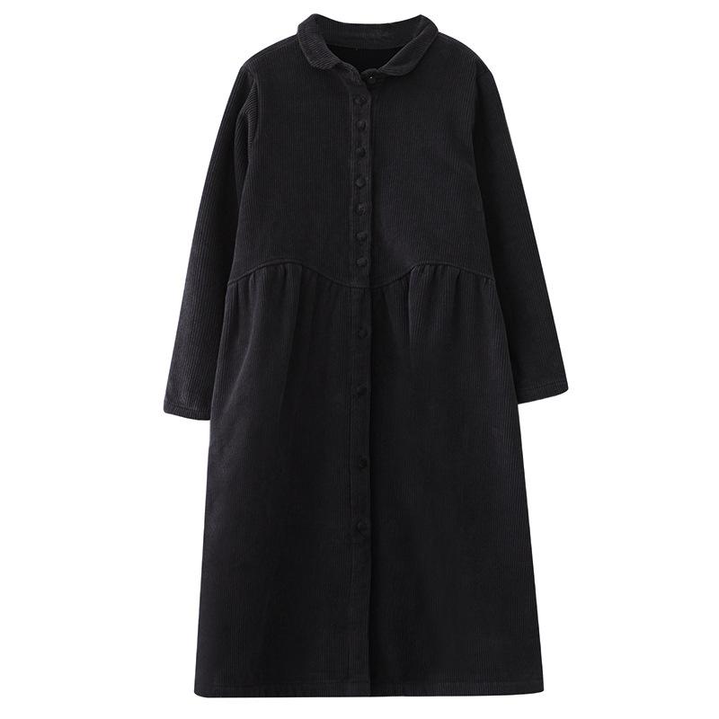 Свободная ветровка Plus Velvet Thick Corduroy с длинными рукавами, однобортная, женская зимняя