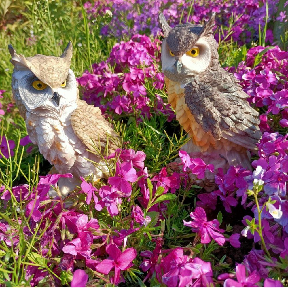 Waterproof Owl Statue Cute Garden Owl Decorations Garden Guard Owl Figurines Car