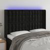 VidaXL LED Headboard Bedroom Furniture Double Bed Accessory Head of Bed Frame Interior Black 3124532