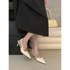Niche Design Sense Thin High-heeled Bag Head Half Slippers Women Wear Pointed Rear Empty Cool Slippers