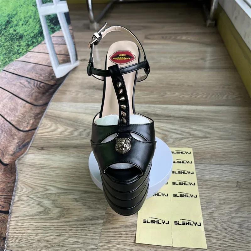 Модный бренд Сексуальные сандалии на высоком каблуке 16 см Платформа Вечеринка Свадьба Бал Подиум Женская обувь Высокое качество Большой 43лето Женская обувь