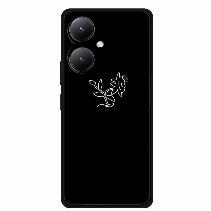 Черный мягкий чехол из ТПУ для телефонов Y27 4G, Y35, Y35m+, Y55T 5G - Дизайн с перекрестными линиями