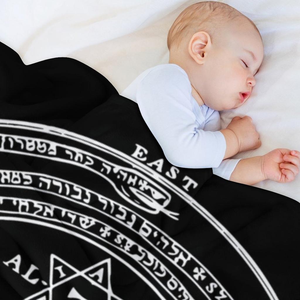 КРУГ ПРИЗЫВА - БЕЛЫЙ / ЧЕРНЫЙ Плед для дивана Односпальный Плюшевый Тяжелый Плед