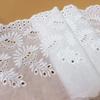 1Y 20CM Wide White Cotton Embroidery Lace Fabric DIY Trims Warp Knitting Sewing Accessories