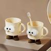 Mouthwash Cup Cartoon Design Unbreakable Toothbrush Holder Ergonomic Handle Dishwasher Safe Water Mug