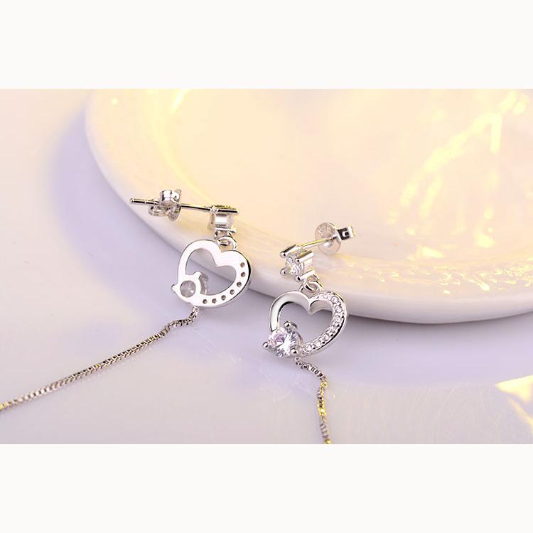 Модный темперамент, элегантные длинные серьги-кисточки, женские серьги в форме сердца из циркония, подарок на День святого Валентина девушке, серьги-украшения для ушей