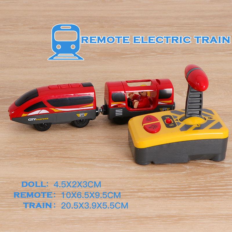 RC Electric Train Set Locomotive Magnetic Train Diecast Slot Toy Fit for Brand Wooden Train Railway Track Toys for Kids Gifts