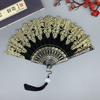 Chinese Style Folding Fan with Tassel Portable Summer Hand Held Fan Dance Performance Photo Props Party Costume Accessories Gift