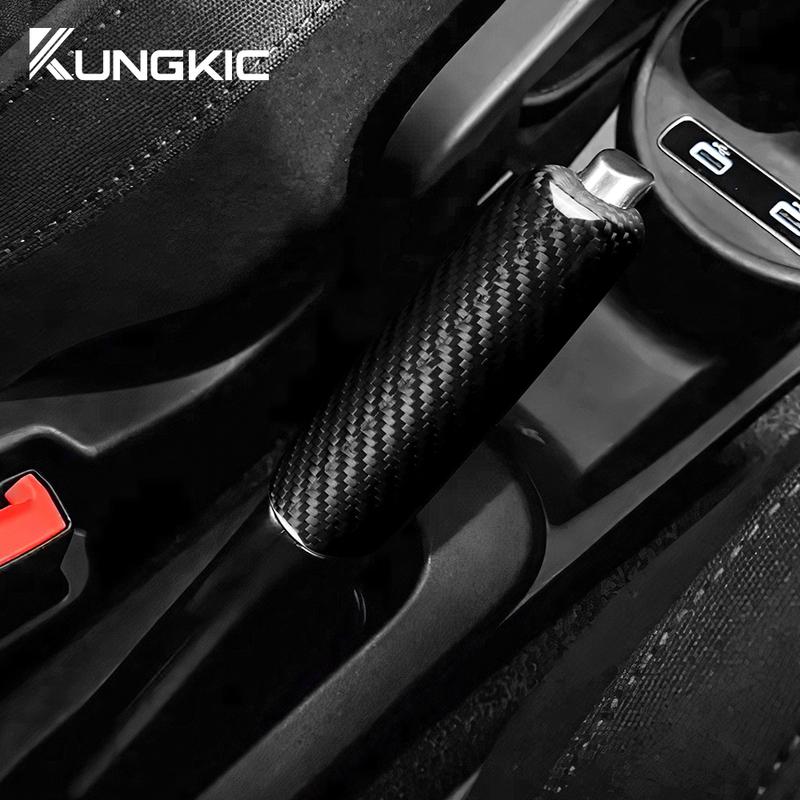 Real Hard Carbon Fiber For Abarth 595 695 2012-2014 2015 2016 2017 2018 2019 2020 2021 2022 2023 Car Handbrake Cover Accessories.