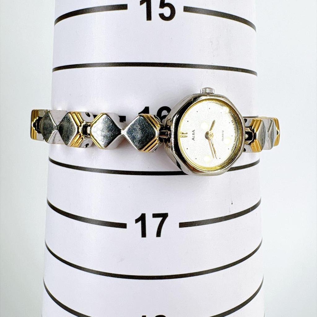 Used [New Battery Replaced/Working] SEIKO ALBA Watch Combo Color Retro Vintage Luxurious Seiko Alba Ladies
