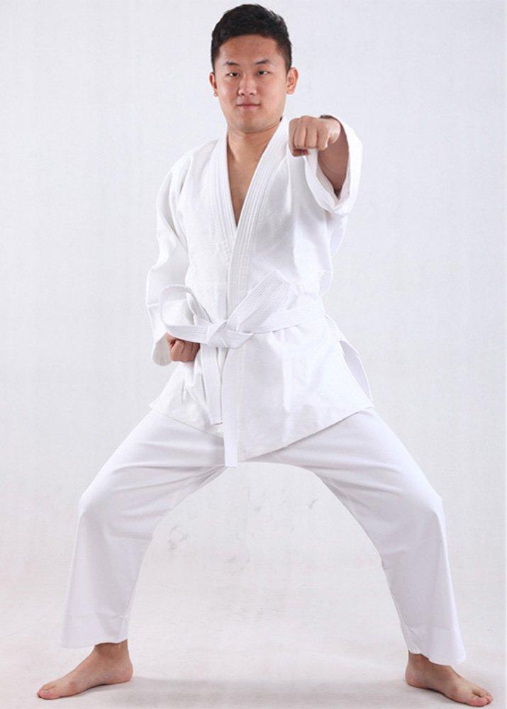 YIN SHENG 3 Piece Judo Judo Gi Top and Bottom Belt For Regular Unisex Thickened Set, + Set, Classes, (110~190cm), 100% Cotton, (155cm)