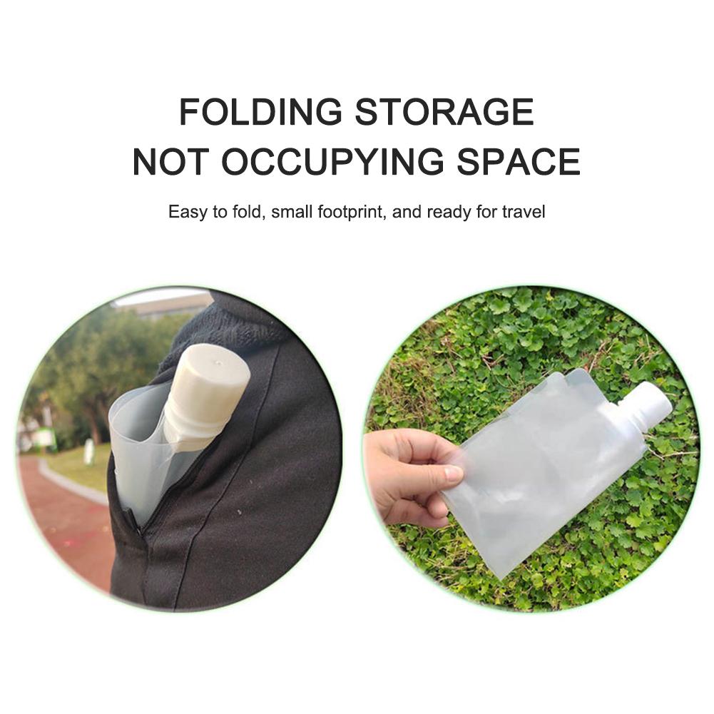 2L Foldable Drinking Water Bag Portable Folding Water Bucket Small Mouth Handle No Leakage for Camping Hiking Cycling