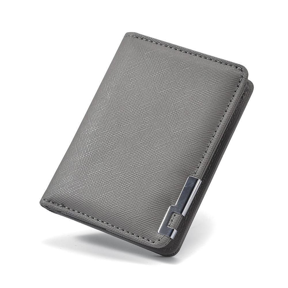 Minimalist PU Leather Retro Men's Wallet Two-Fold Orange Black Grey White Coin Purse Ultra Thin Multiple Pockets Credit Card