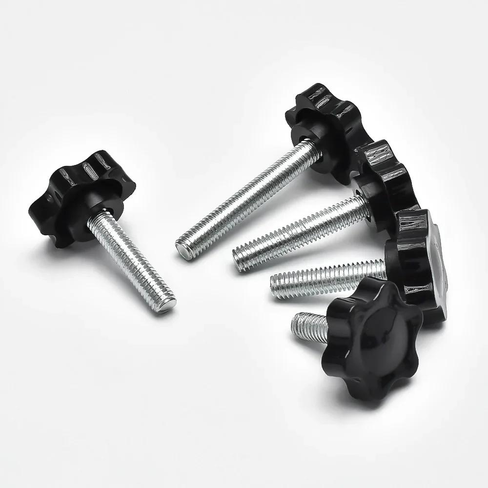 Hand Knob Screws Bolt kit M5 M6 M8 Plum Handle Six-star Glue Star Shape Head Thread Clamping Thumb Handle Machine Bolts Nut