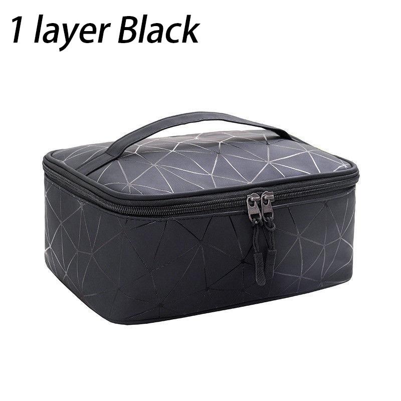Portable Nail Polish Storage Bag Makeup Cases Organizer Cosmetic Handbag with Handle 1/2 Layers Essential Oil Bag for Travel