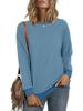 2025 Женский Повседневный Круглый Вырез Длинный Рукав Осенний Свободный Цвет Блок Пуловер