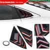 lack+Red Rear Side Vent Window Louver Cover Trim For Honda Civic Sedan 2016-21