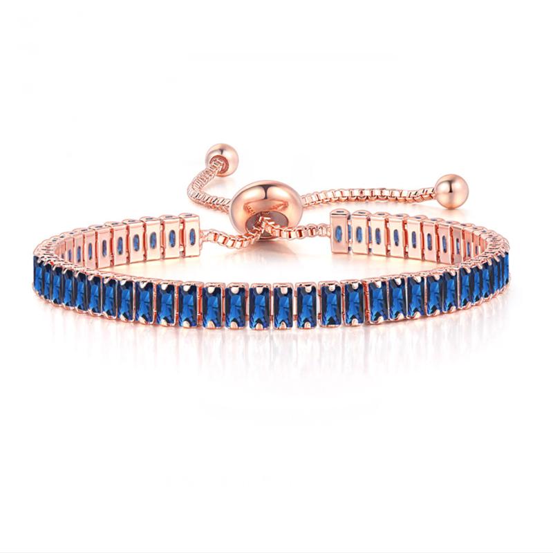 CZ Tennis Bracelets for Women Unique Black Crystal Bangle Rose Gold Adjustable Hand Chain Friends Jewelry DZH051