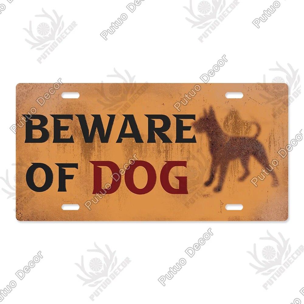 Putuo Decor Warning Metal Sign Plaque Metal Vintage Licenses Plate Tin Sign Wall Decor for Gas Station Pub Bar Beach Decoration