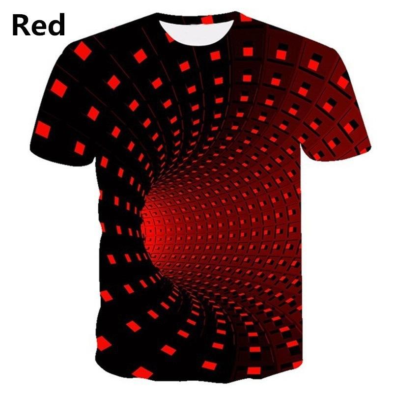 Abstract Art Color Vortex Grid 3D Men's Printed Short Sleeved T-shirt