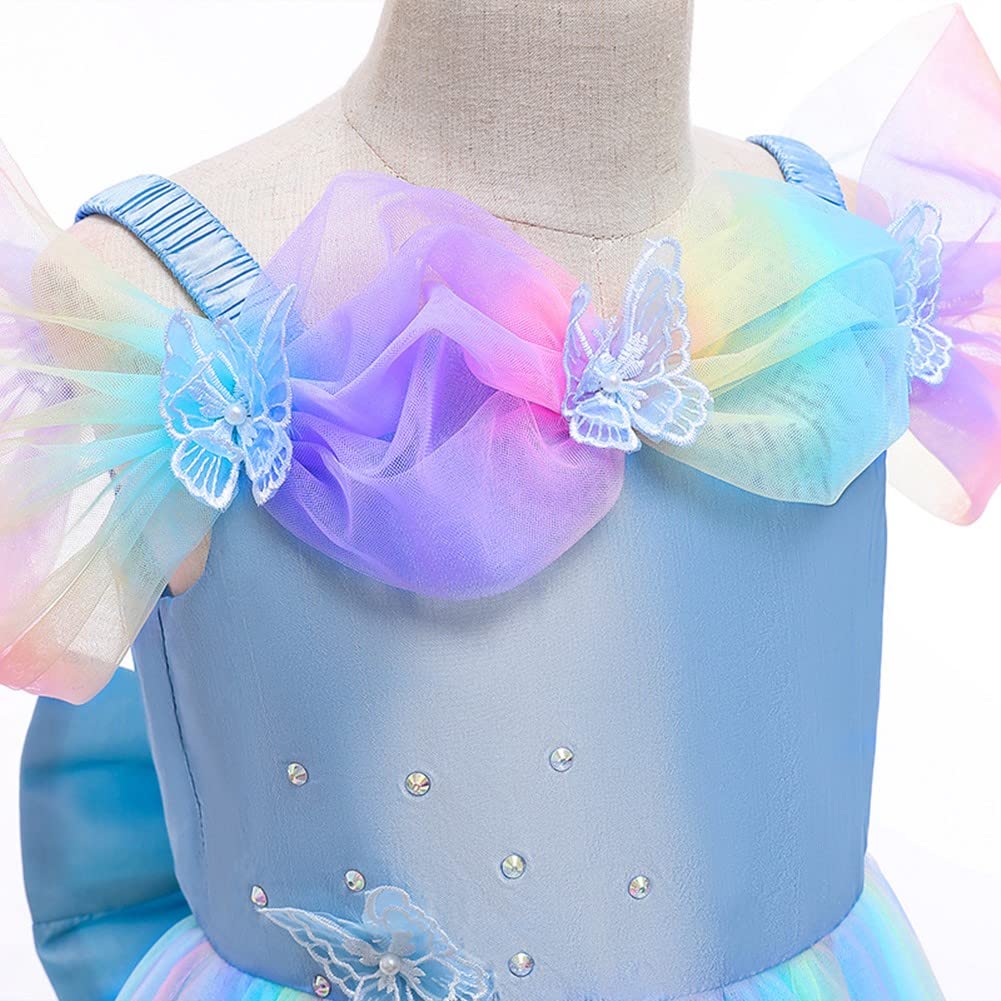 Xuehoua Luo Princess Short Sleeve Tulle Cosplay Costume for Princess Cosplay Celebrations Dress, Kids' Dress, Girls, Costume, Transformation, Outfit,