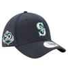 Кепка Seattle Mariners 39THIRTY MLB 50-й Юбилей Flex Fit Темно-синяя S/M