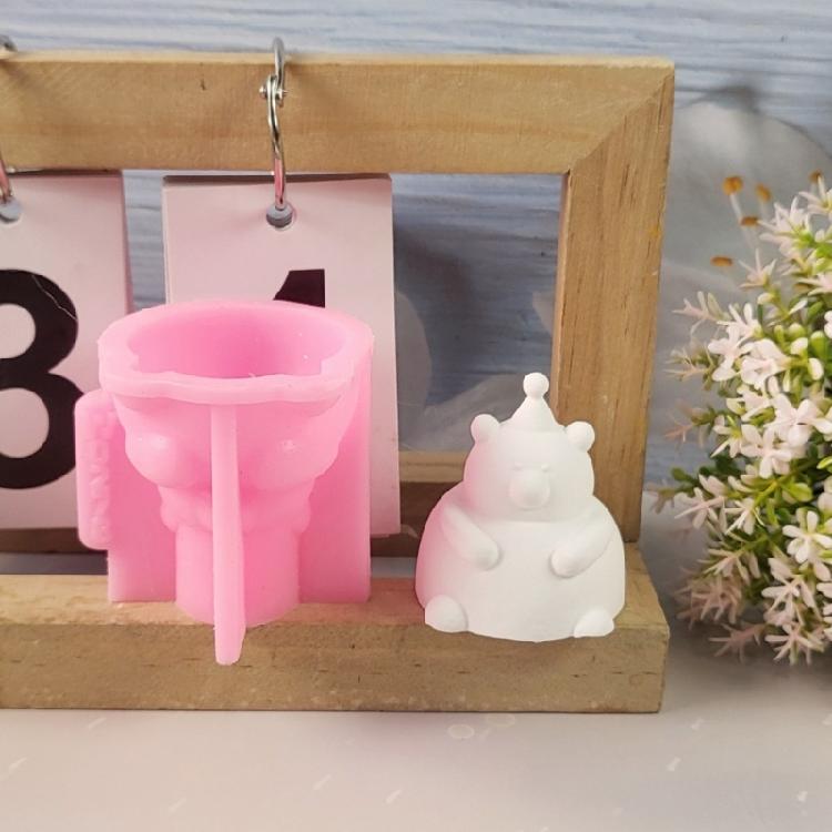 3D Мишка Животное Силиконовые Формы для Свечей для Изготовления Свечей и Мыла Ручной Работы, Силиконовые Формы для Бетона и Глины для Гипсового Декора