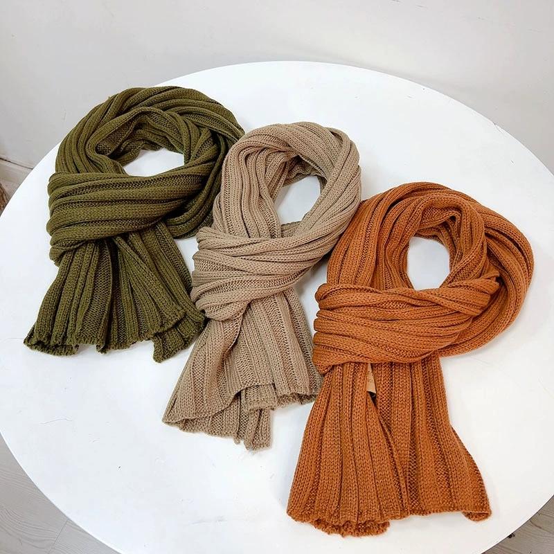 Женский шарф 100% шерсть для осени и зимы Корейский теплый вязаный шерстяной короткий студенческий шарф