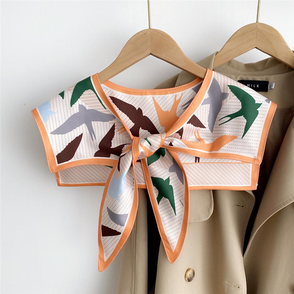 Silk Scarf Shawl for Women - Versatile Double-Layer Neck Protection for Spring, Autumn, and Summer