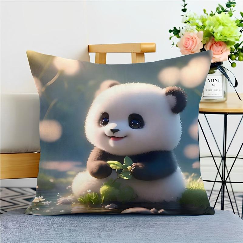 Милая наволочка с изображением панды в виде национального сокровища для украшения общежития, офиса, гостиной, дома