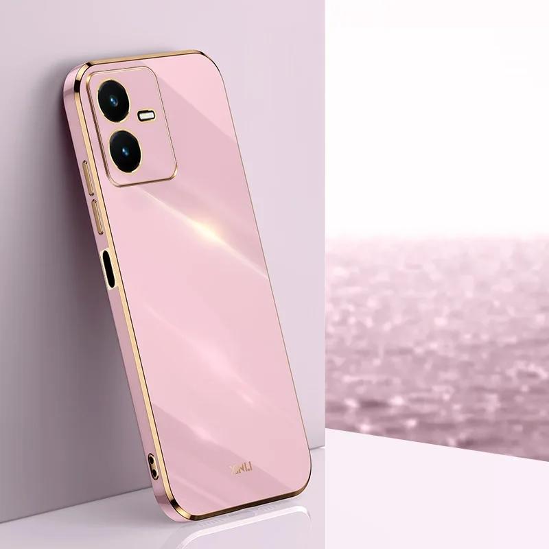 Роскошный чехол с покрытием для Vivo Y22S Y16 Y35 Y55 Y01 Y55 Y53S Y33S Y21 Y76 Y52 Y72 5G V21E V23 V25E V25 Мягкий силиконовый чехол-каркас