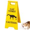 Small Cat Vomit Sign Garden Yard Warning Sign Pedestrians In Area Floor Sign Ornament Dog Vomit Caution Sign Funny Gifts