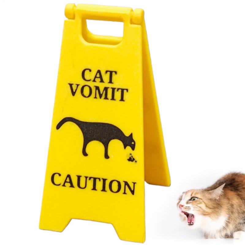 Small Cat Vomit Sign Garden Yard Warning Sign Pedestrians In Area Floor Sign Ornament Dog Vomit Caution Sign Funny Gifts