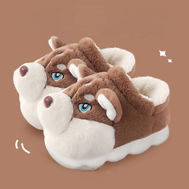 Fashion Men's Cotton Slippers Autumn Winter Indoor Home Thick Bottom Cold Resistant Cute Outer Wear Plush Warm Coldproof Cotton Slippers