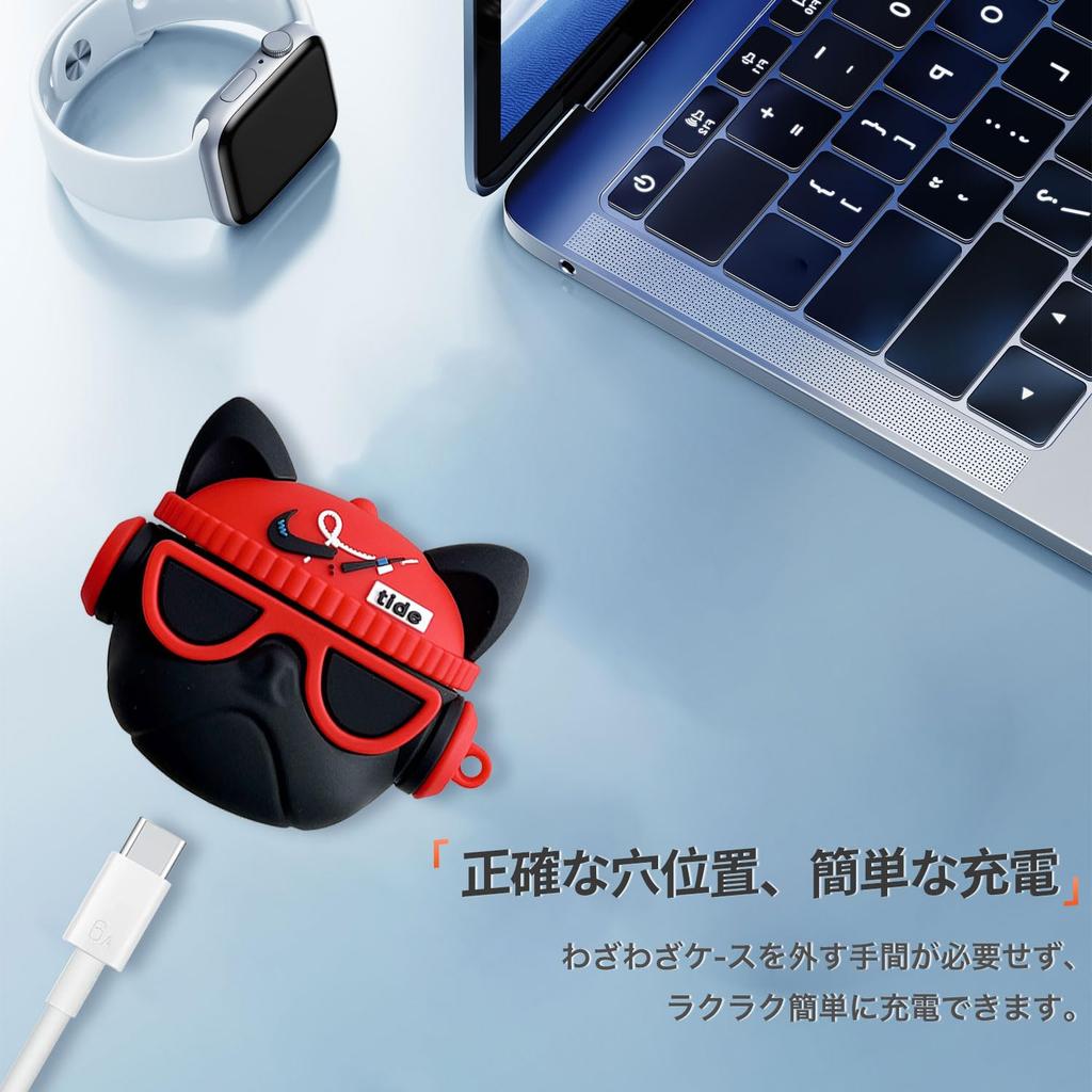 Для чехла Чехол для беспроводных наушников Милый Анимация Мультфильм Милый Популярный Моэ Зарядный чехол Силиконовый материал Легко носить Ударопрочный Водонепроницаемый