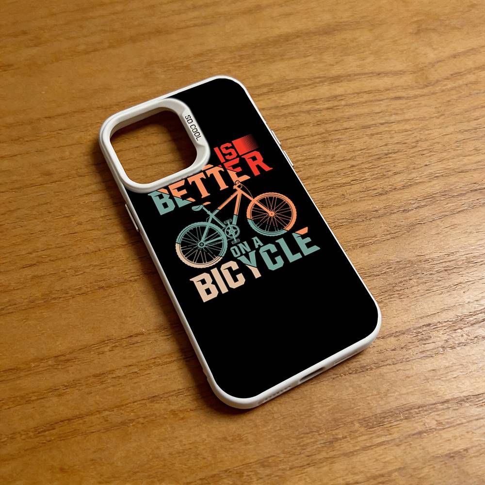 Bicycle Bike Sport Phone Case for iPhone 17 16 Pro Plus X XS Max Air Mini 15 14 Soft Shockproof Cover
