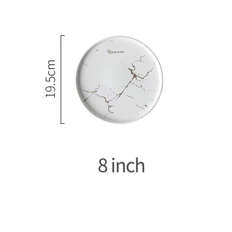 Nordic Style Marble Disc Tableware Ceramic Plate Steak Plate Salad Plate Kitchen Supplies