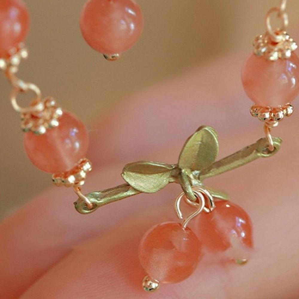Exquisite Charm Orchid Bracelet Cherry Pendant Beaded Hand Ring New Chinese Style Bracelet Women