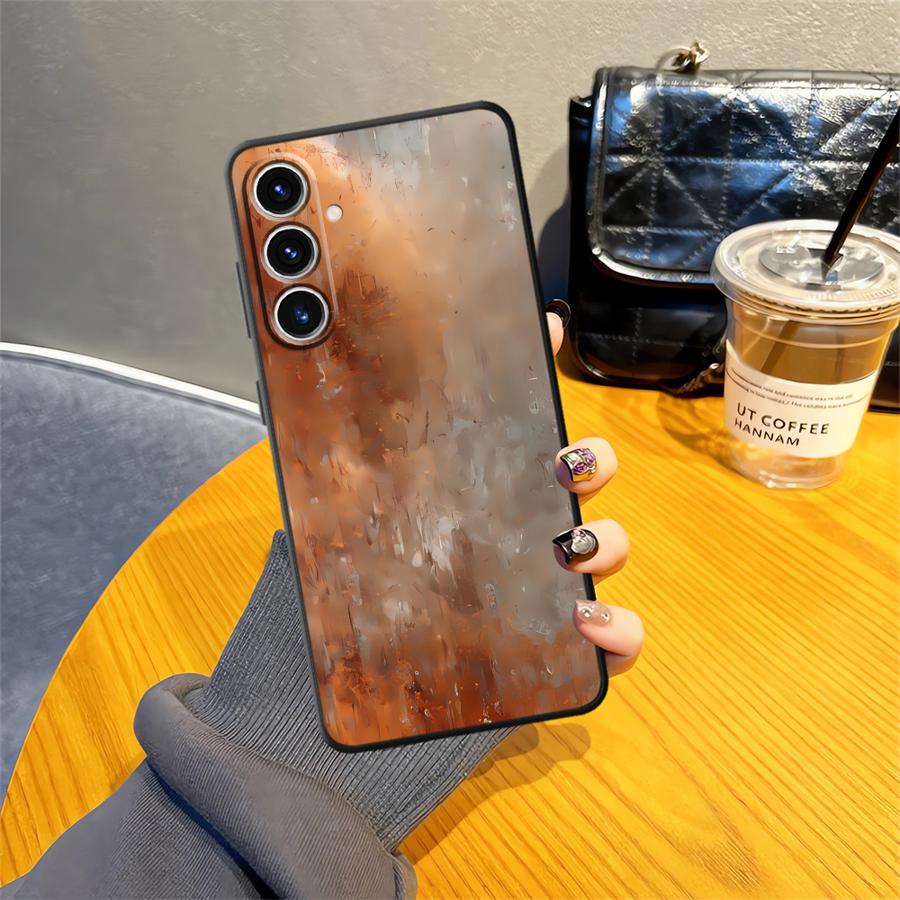 Мягкий чехол-бампер с ретро-дизайном под ржавчину для Samsung Galaxy A12 A13 A54 A71 A16 A21s A51 A52 A14 A15 A72 A73 A24 A31 A22 A23