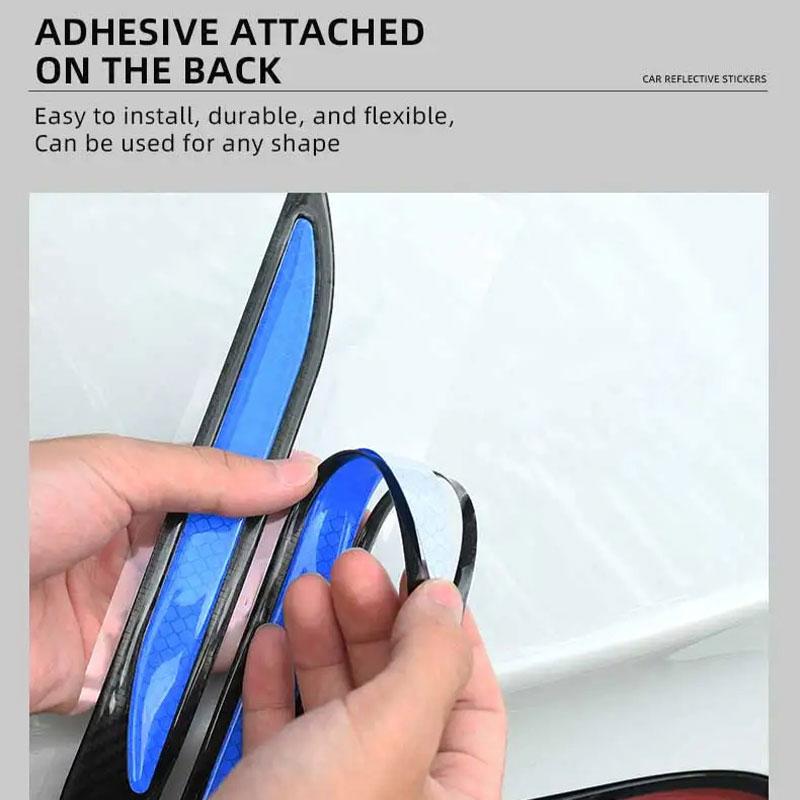Car Reflective Stickers Warning Strip Tape Traceless Protective Car Sticker Night Driving Warning Body Safety Warning Sticker