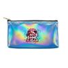 Chic Pink Lips and Hearts Print Laser Cosmetic Makeup BagShiny Toiletry Pouch for Travel Organizer and Daily Beauty Accessories