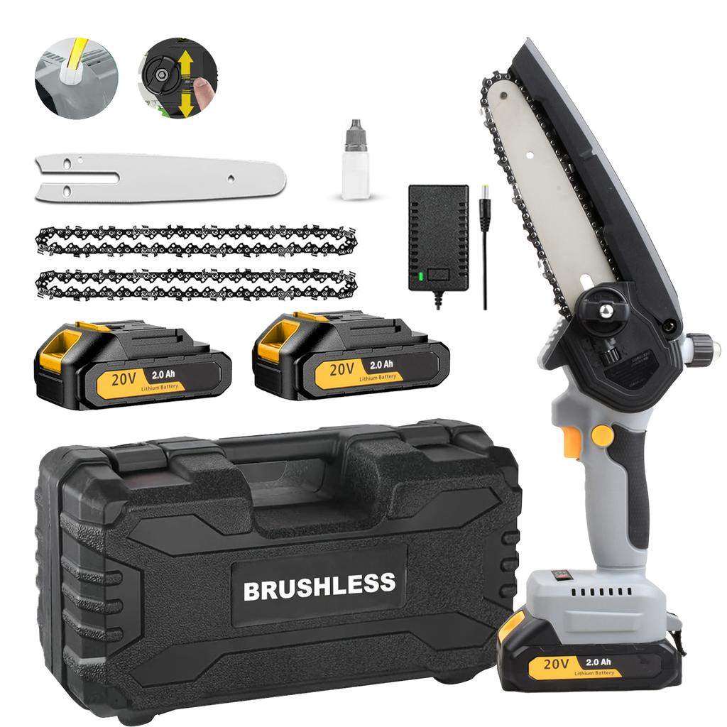 20V Cordless Mini Chain Saw Electric Brushless DIY Chainsaw with Lithium Battery Local EU Warehouse