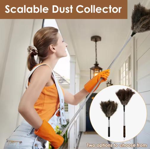 Extendable Ostrich Feather Duster Anti Static Reusable Cleaning Tools Household Furniturer Dust for Cleaning Ceiling Fan