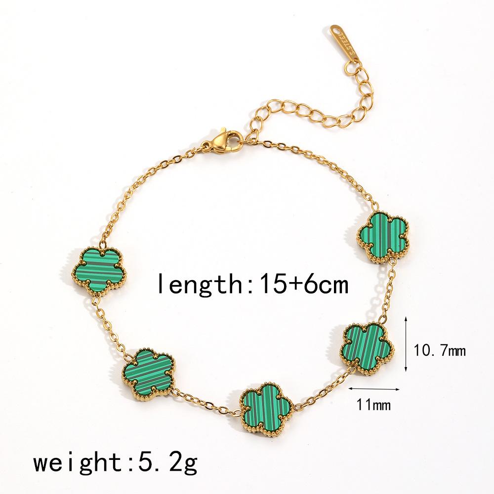 Браслет Liquan из 18-каратного золота с пятью цветами из нержавеющей стали, модный женский универсальный высококачественный браслет из рябчика, не выцветает